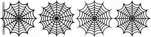 line art vector illustration collection of spider web with wood cutting style. isolate on a white background. SVG and PNG
