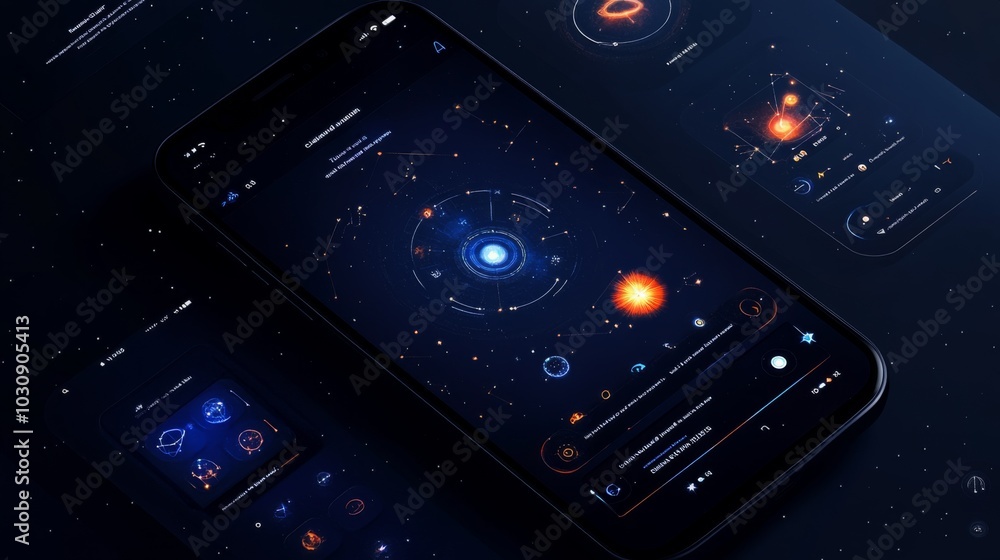 Mobile app for horoscopedriven betting with mystical UI design Mobile app for horoscopedriven betting with mystical UI design