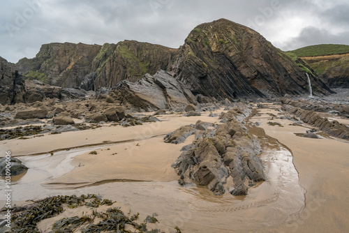 Cliffs at Sandymouth beach photo