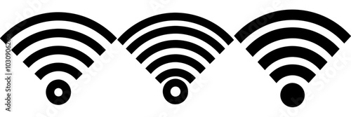 line art vector illustration collection of wi fi signal with wood cutting style. isolate on a white background. SVG and PNG
