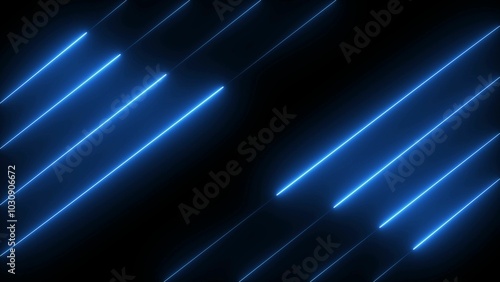 Colorful neon line on background. Abstract glowing rainbow color neon lines.