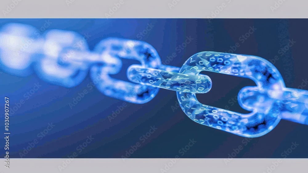 A digital chain link formed from binary code A digital chain link formed from binary code