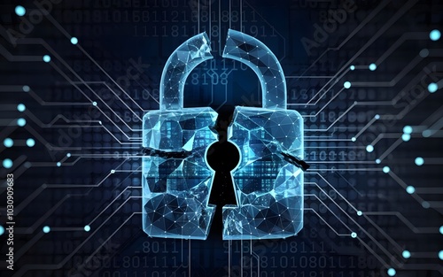 An IT security risk analysis shown with a magnifying glass over a document, symbolizing scrutiny and protection in a tech setting