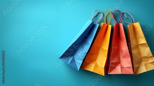 Shopping Bags Autumn Sale Promotion Soft Light Yellow Background
