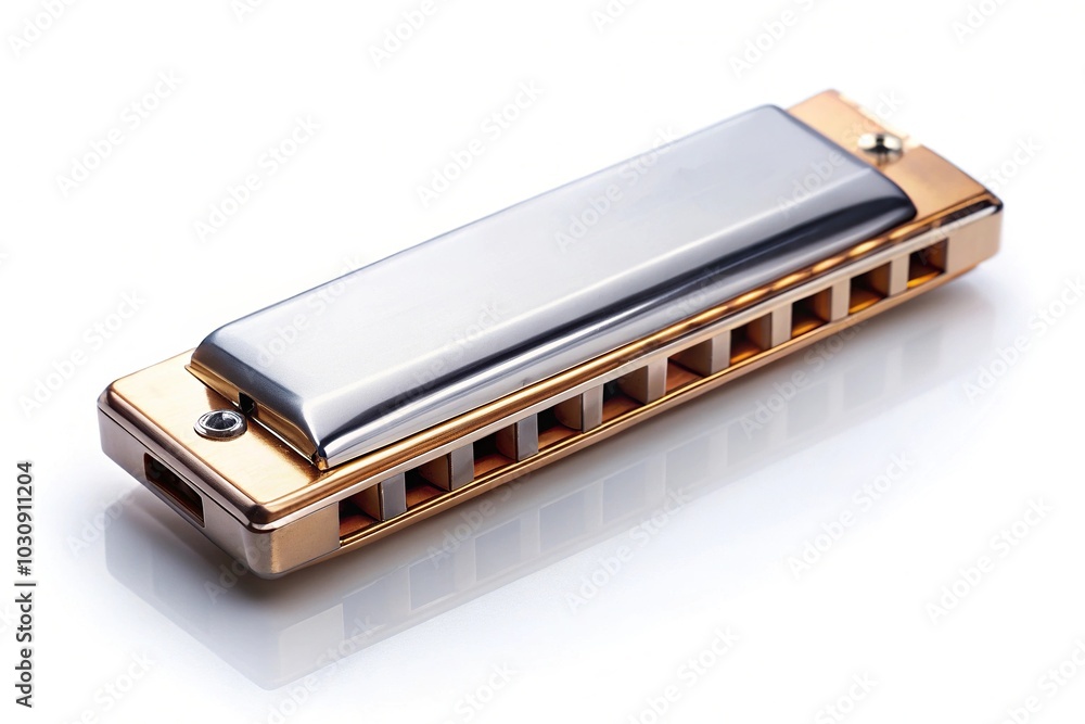 Diatonic harmonica silhouette on white background Diatonic harmonica silhouette on white background