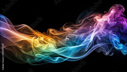 Colorful dynamic smoke on light background with brown, lilac, and blue waves abstract