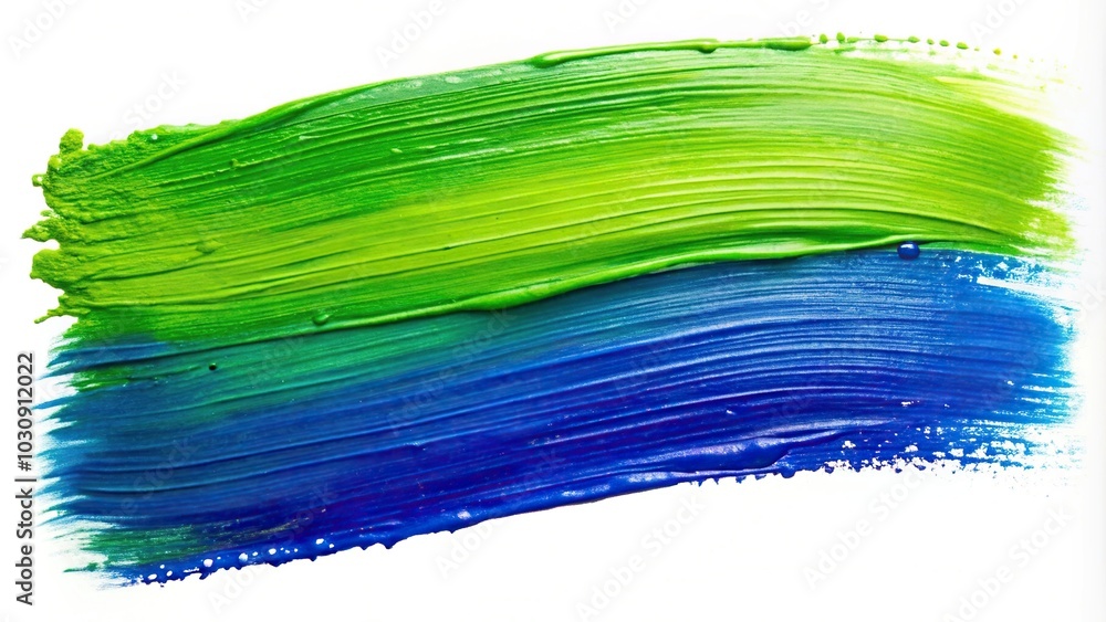Energetic lime green and royal blue paint stroke Energetic lime green and royal blue paint stroke
