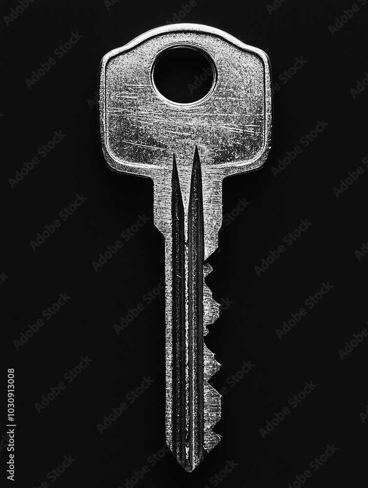 an old iron key with a highly sharp texture. black background, studio photography, contrast light play. an old iron key with a highly sharp texture. black background, studio photography, contrast light play.