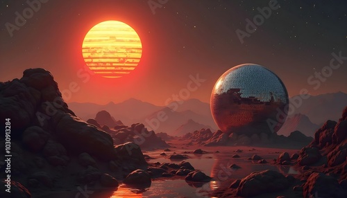 discoball landed on a planet