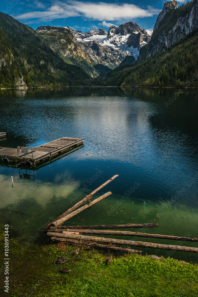 View on Dachstein from Vorderer Gosausee