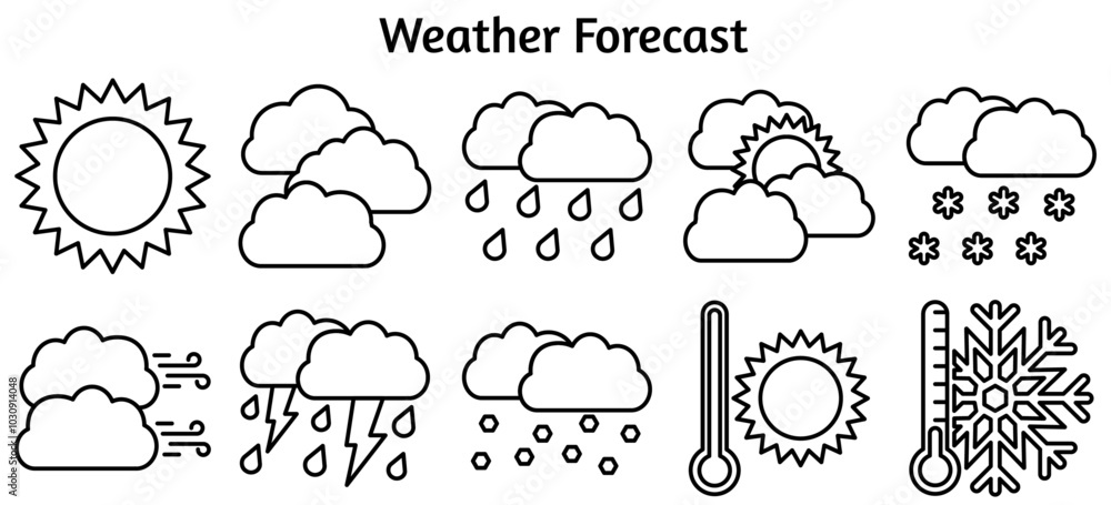 Obraz premium Weather Forecasting Icons