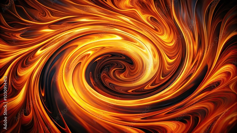 Fiery orange and black swirling background close-up Fiery orange and black swirling background close-up
