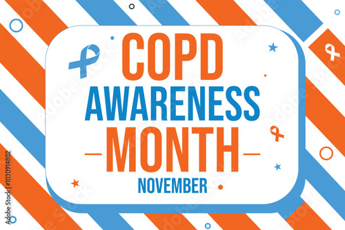 November is observed to spread awareness about COPD, background design with ribbons