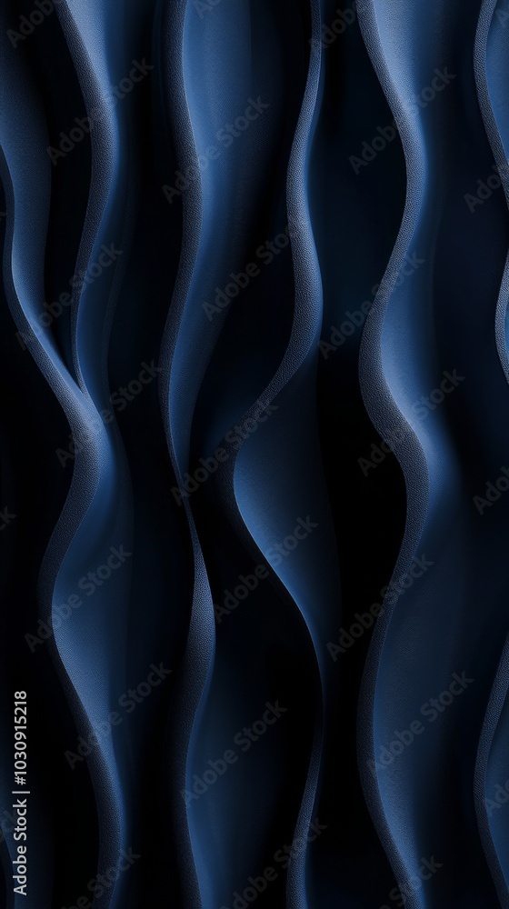Naklejka premium Dark blue waves are creating an abstract background with an elegant and modern design, perfect for websites and presentations