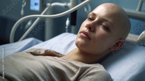 A portrait of a person fighting a disease in a hospital photo