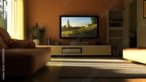 photo of smart tv in living room.