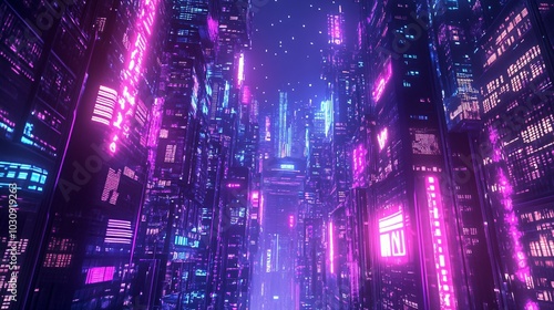 Neon Cityscape in the Digital Age