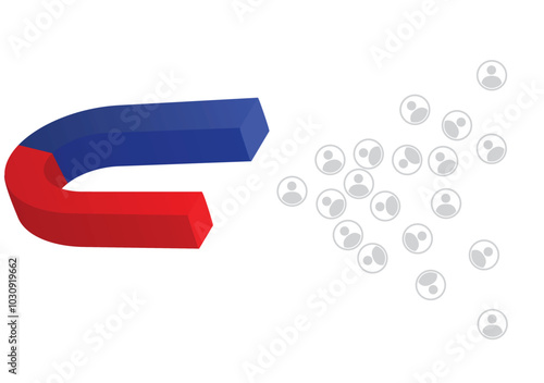 Free Download Magnet attracting people's profiles. vector illustration - GFXLoad