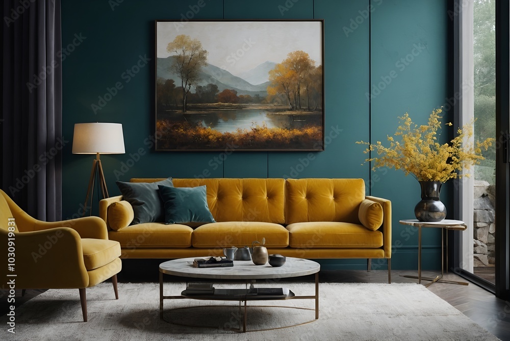 Modern living room with elegant and comfortable furniture. Modern living room with elegant and comfortable furniture.