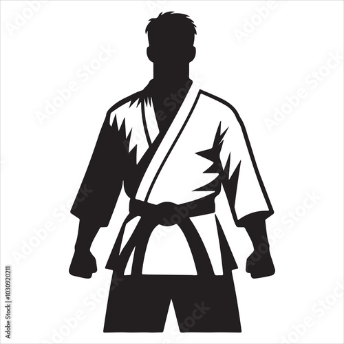 Karate silhouette on white background
