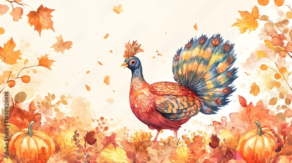 watercolor thanksgiving day background.thanksgiving day card design.generative ai watercolor thanksgiving day background.thanksgiving day card design.generative ai