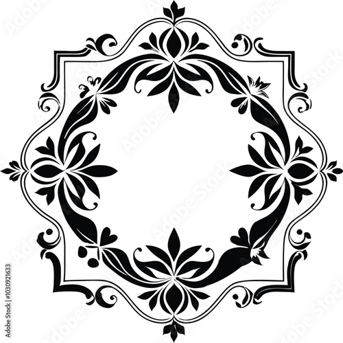 Line art mandala illustration, Vector Elegant Design for Background , wallpaper or Frame. Ai Generated