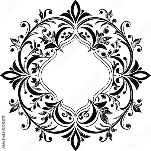 Line art mandala illustration, Vector Elegant Design for Background , wallpaper or Frame. Ai Generated