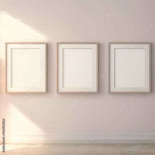 Minimalist frame mockup in natural settings, wooden textures, soft lighting, and simple decor. Ideal for artwork, photography, prints, modern environment with a cozy, rustic vibe