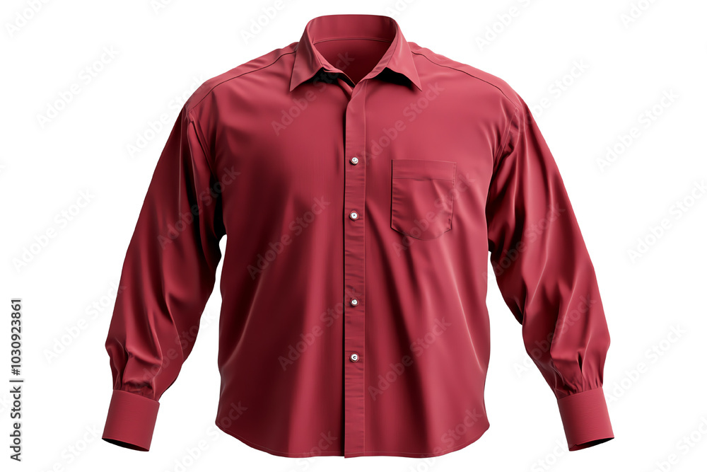 Red long-sleeve shirt on white isolate background. Transparent background. Red long-sleeve shirt on white isolate background. Transparent background.