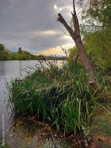 sunset over the river
the Rio Tormes near Salamanca in Spain seen on the Via de la Plata pilgrimage route photo