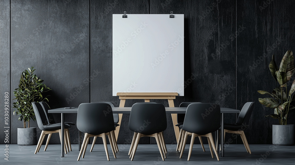 Blank Stand-Up Easel for Presentation in a Boardroom Blank Stand-Up Easel for Presentation in a Boardroom