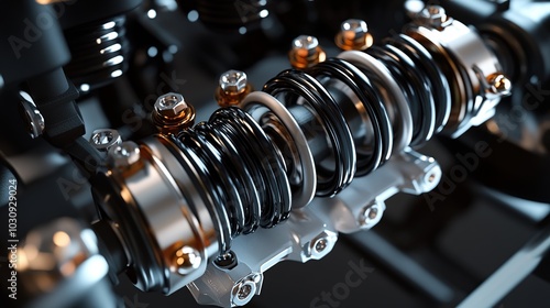 Contemporary car shock absorber spring suspension system that shines