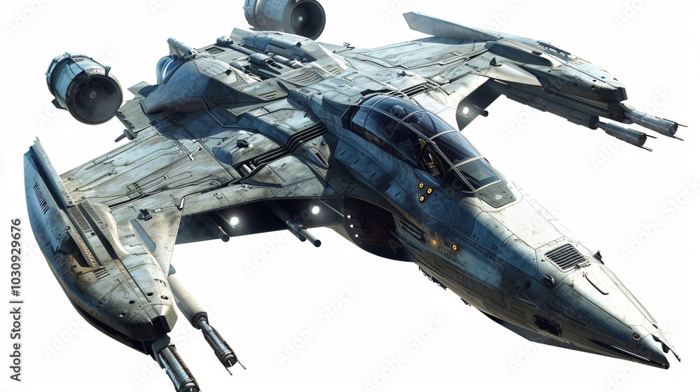 Fototapeta premium Futuristic Spacecraft Soaring Through the Cosmos