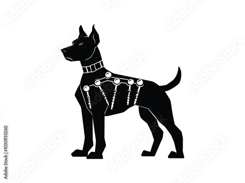 Frankenstein Dog Silhouettes - Halloween Cyberpunk Pet Designs