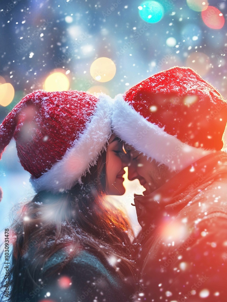 The romantic of young couple in love with wearing wool and santa hat in the winter season on bokeh background.. valentine love woman and man
The romantic of young couple in love with wearing wool and santa hat in the winter season on bokeh background.. valentine love woman and man