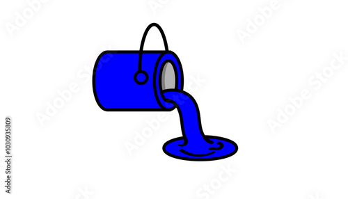 Vector illustration of a bucket with paint