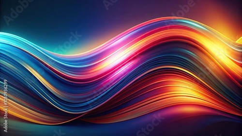 Panoramic abstract wavy background