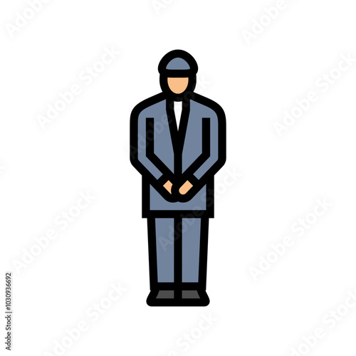 doorman hospitality hotel color icon vector. doorman hospitality hotel sign. isolated symbol illustration
