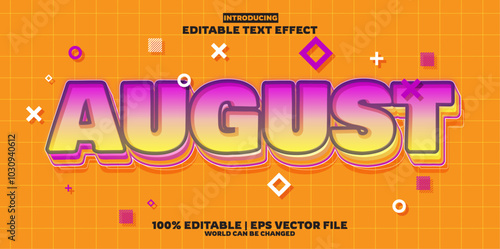 August new editable text effect in new modern trend style