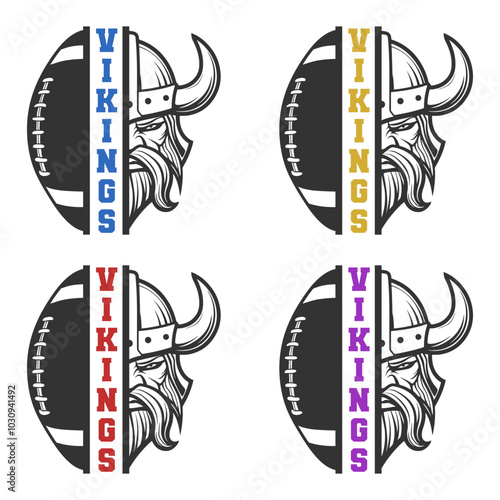 Logo for the Vikings school football team mascot.