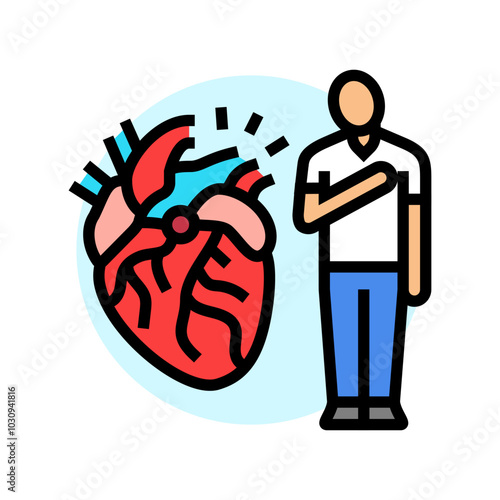 heart man disease color icon vector. heart man disease sign. isolated symbol illustration