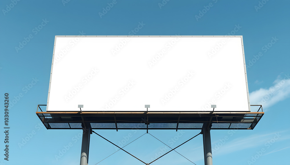 Obraz premium Blank white sky billboard isolated with white highlights, png