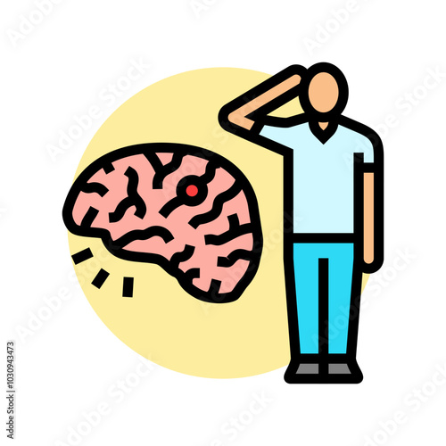 stroke man disease color icon vector. stroke man disease sign. isolated symbol illustration