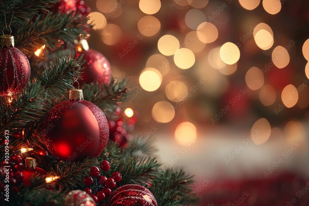 Christmas Season Background with Bauble Balls Christmas Season Background with Bauble Balls