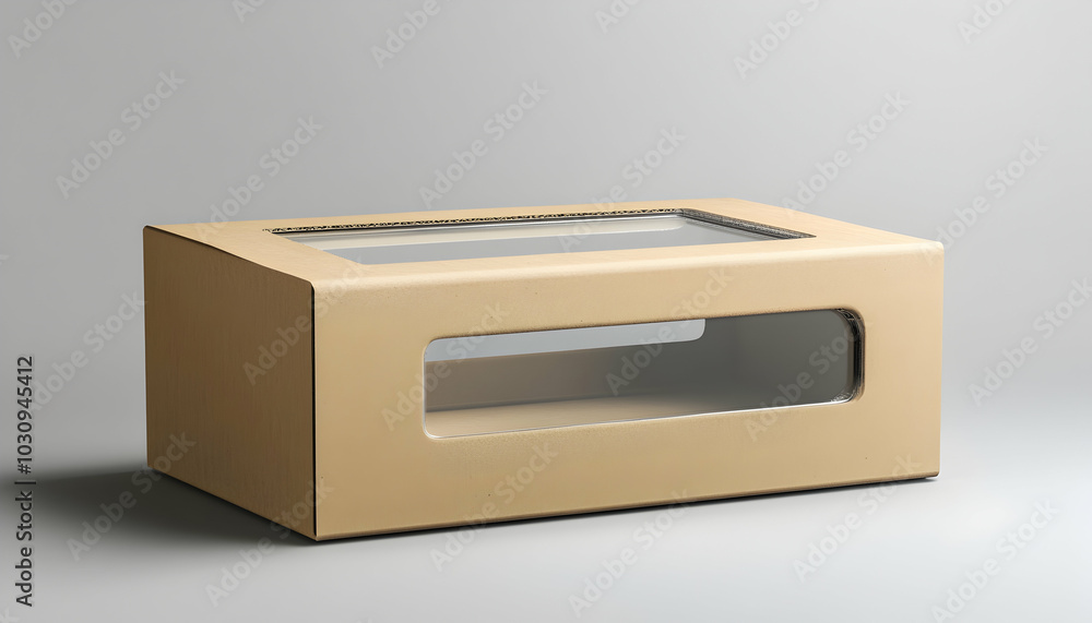 Cardboard Box with Transparent Plastic Window Mockup Cardboard Box with Transparent Plastic Window Mockup