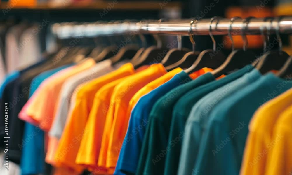 Colorful T-Shirts on Display Colorful T-Shirts on Display
