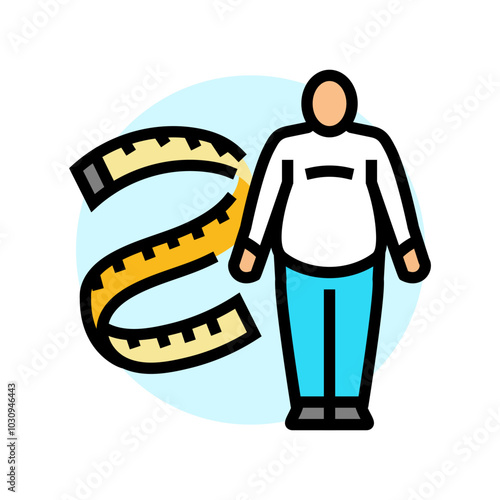 obesity man disease color icon vector. obesity man disease sign. isolated symbol illustration