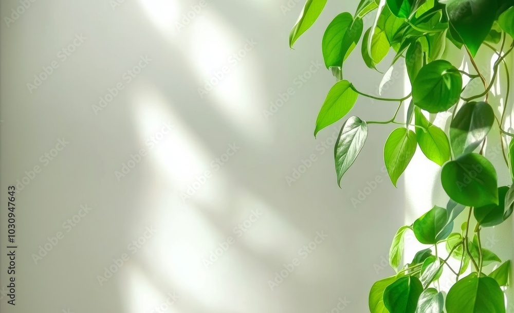 Obraz premium An abstract background of tree leaves on a wall