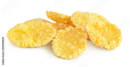 Cornflakes isolated on white background.