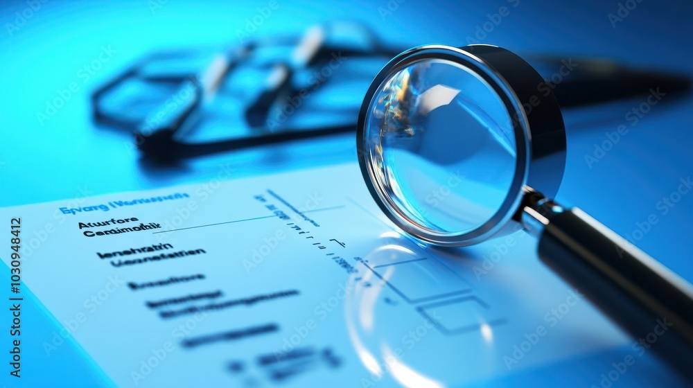Fototapeta premium Quality Certificate and Checklist document inspecting target marketing planning assignment with quality management. futuristic business. Generative Ai